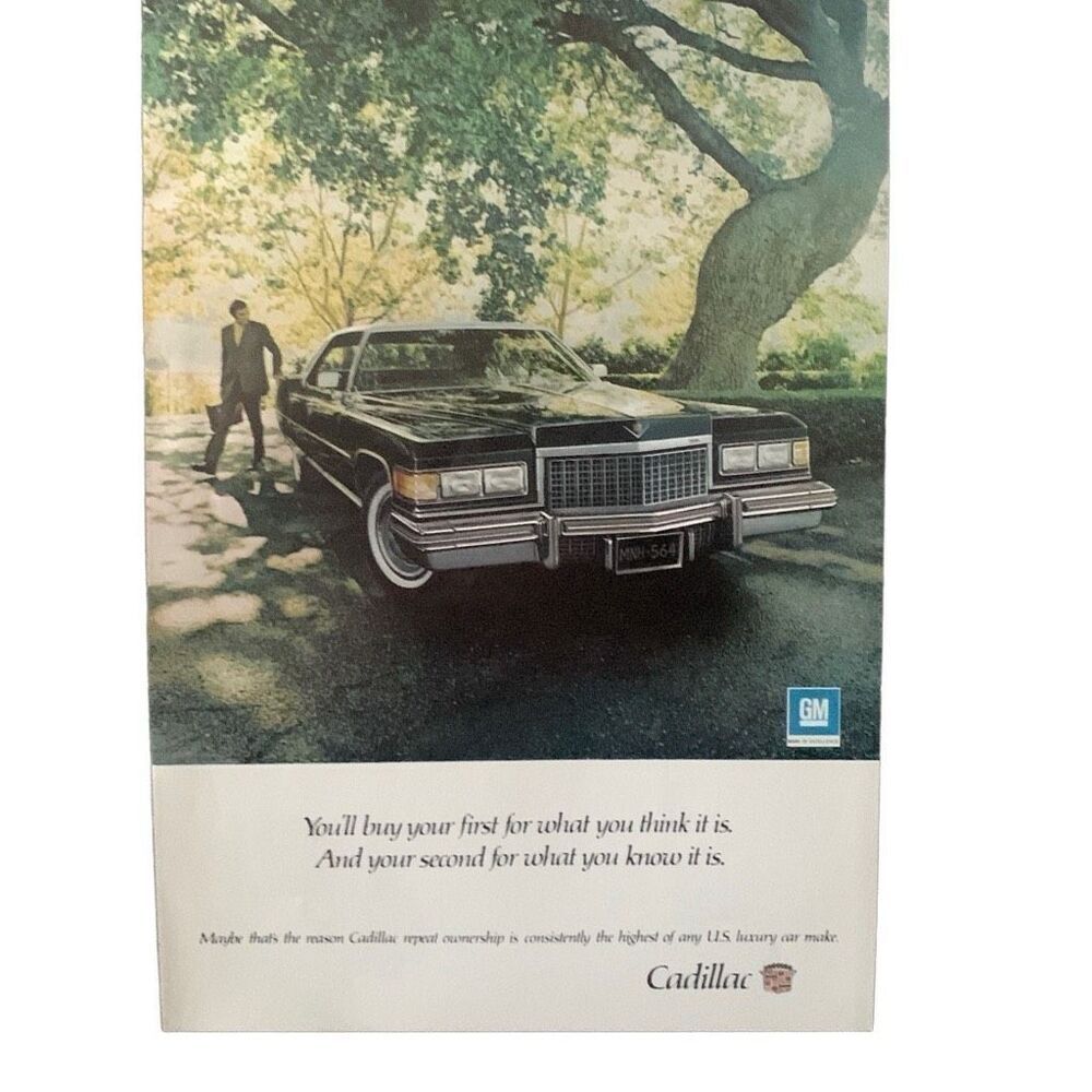 Vintage 1976 Cadillac Buy Your First Ad Advertisement